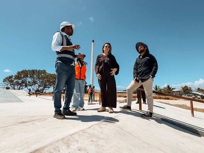 Carolina Mejía supervisa avances del Malecón Deportivo