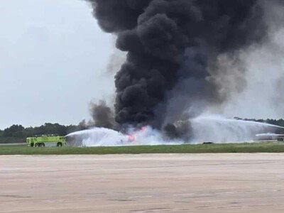 Se accidenta un avión en La Romana